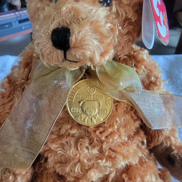 TY 100 Year Teddy Bear Beanie - Picture 2 of 5